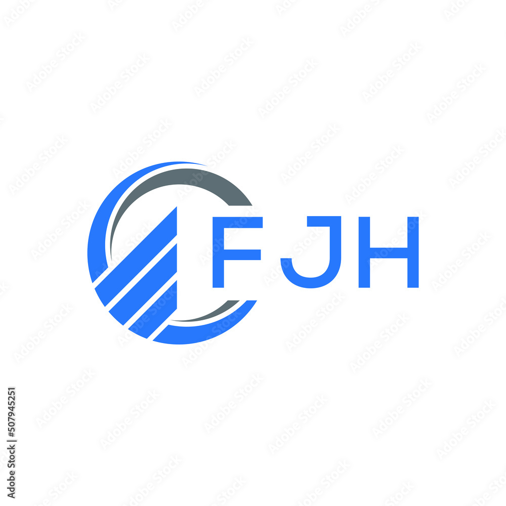FJH Flat accounting logo design on white background. FJH creative initials Growth graph letter logo concept. FJH business finance logo design. FJH Flat accounting logo design on white background. FJH creative initials Growth graph letter logo concept. FJH business finance logo design.