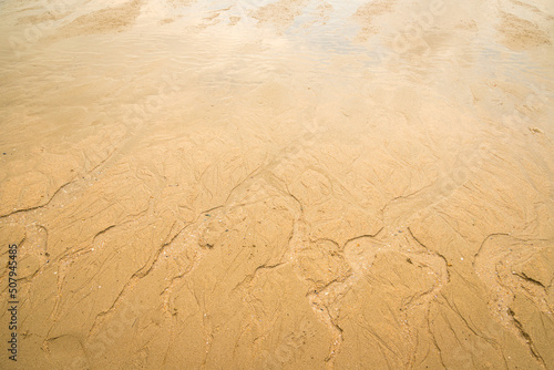 Water erodes the sand on the beach © pandaclub23