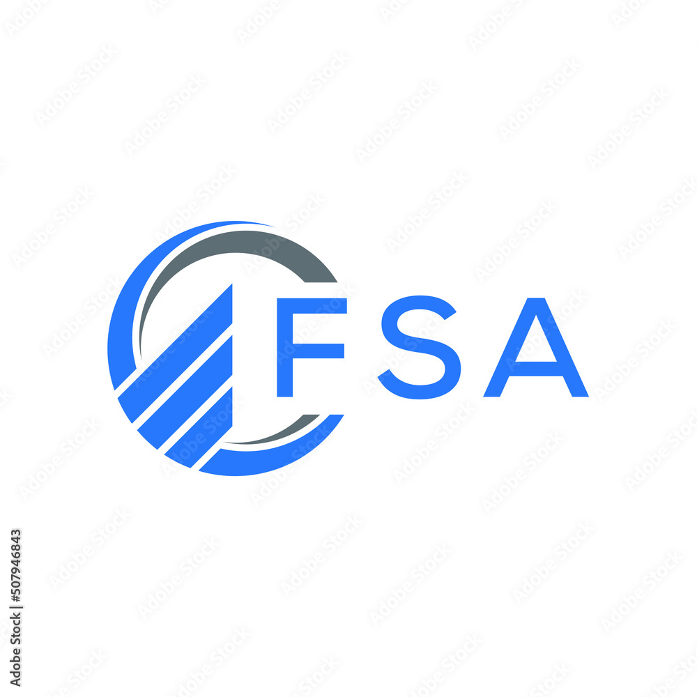 FSA Flat accounting logo design on white background. FSA creative initials Growth graph letter logo concept. FSA business finance logo design. FSA Flat accounting logo design on white background. FSA creative initials Growth graph letter logo concept. FSA business finance logo design.