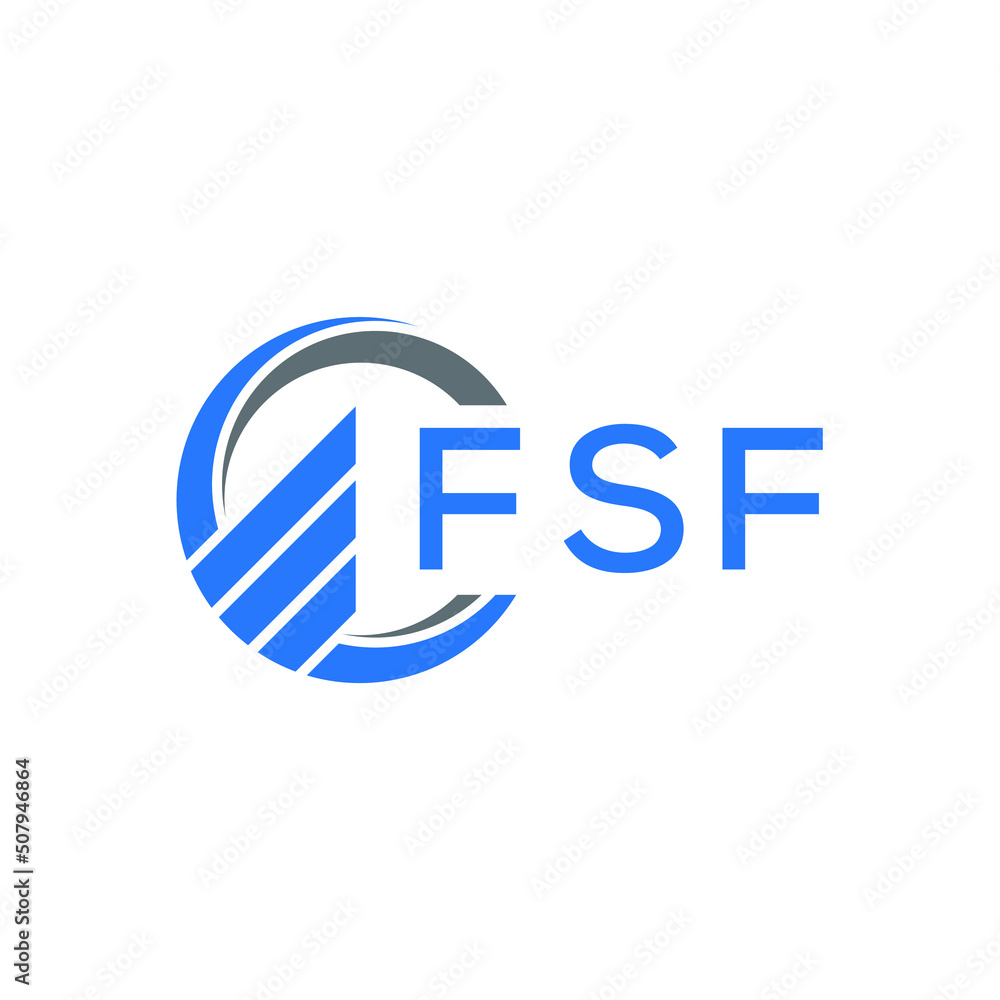 FSF Flat accounting logo design on white  background. FSF creative initials Growth graph letter logo concept. FSF business finance logo design.