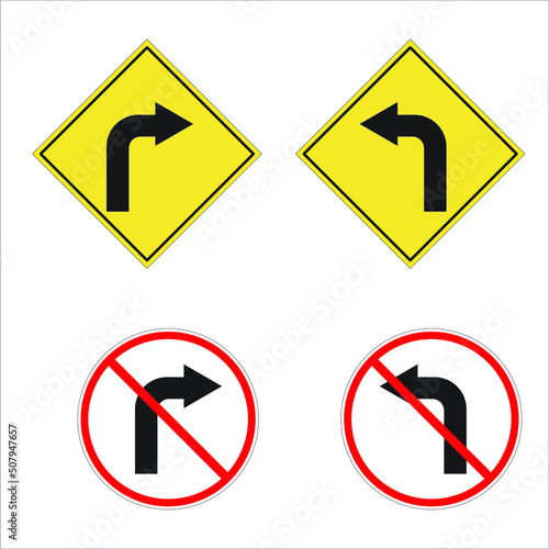 Free Download set of traffic signs turn left and turn right - GFXLoad