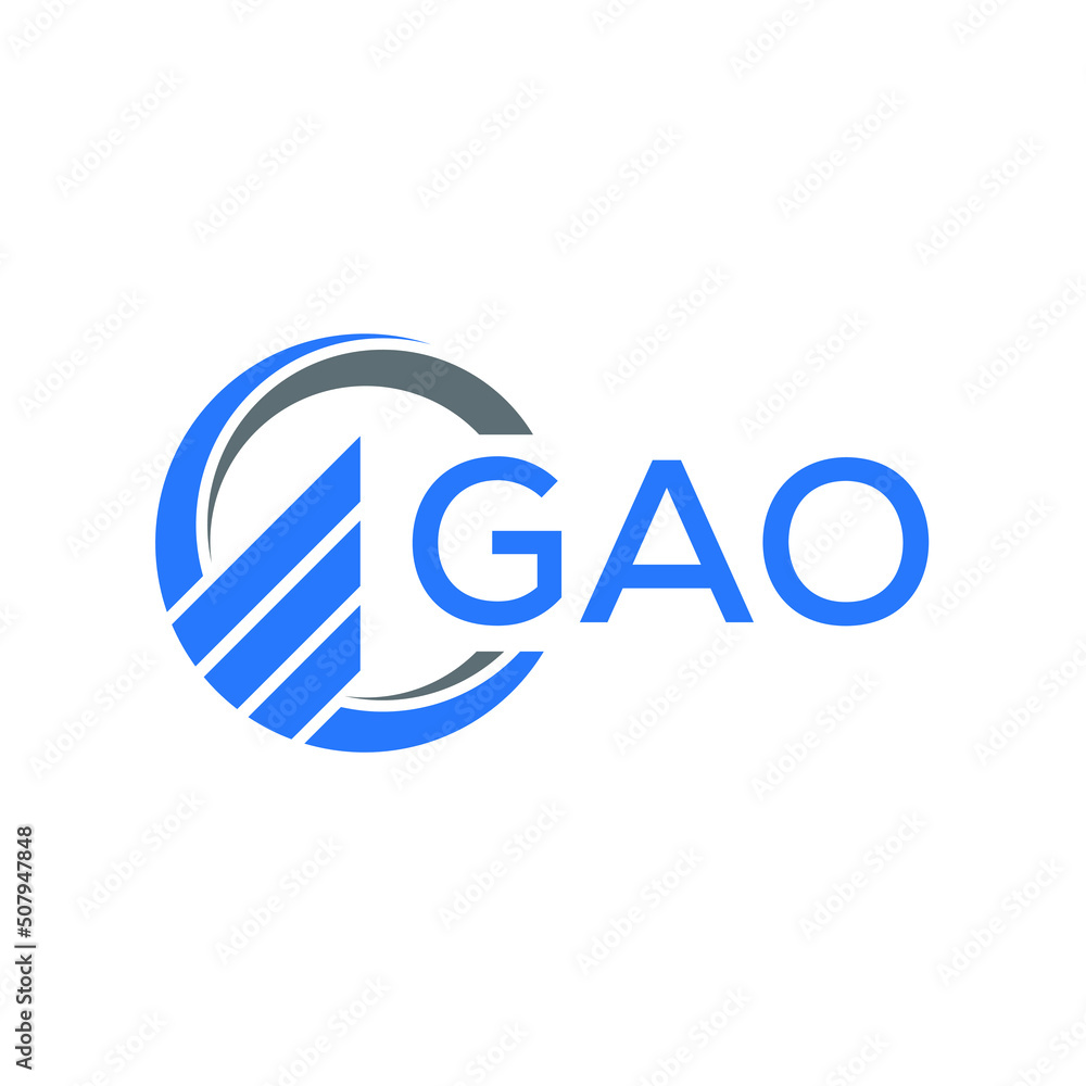 Obraz premium GAO Flat accounting logo design on white background. GAO creative initials Growth graph letter logo concept. GAO business finance logo design.