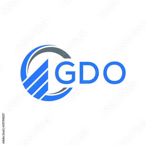 GDO Flat accounting logo design on white background. GDO creative initials Growth graph letter logo concept. GDO business finance logo design.