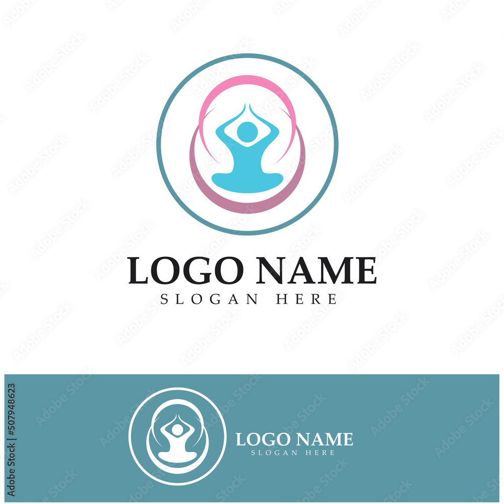 logo design of people doing yoga symbol icon illustration vector logo design of people doing yoga symbol icon illustration vector