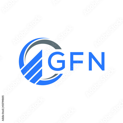 GFN Flat accounting logo design on white background. GFN creative initials Growth graph letter logo concept. GFN business finance logo design.