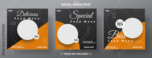 food social media post template design for promotion. business vector vector illustration