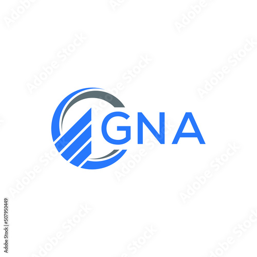 GNA Flat accounting logo design on white background. GNA creative initials Growth graph letter logo concept. GNA business finance logo design.