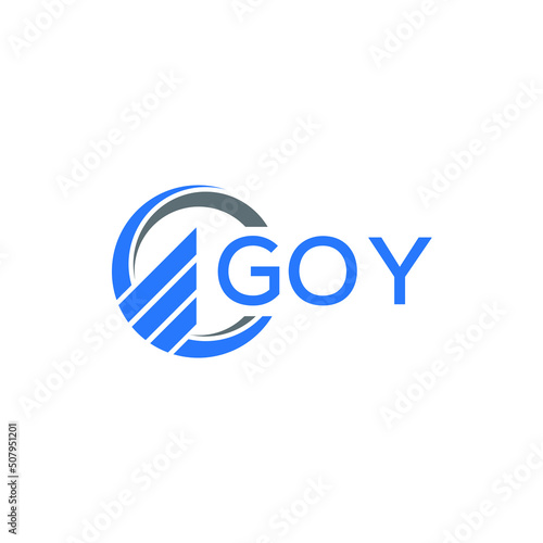 GOY Flat accounting logo design on white  background. GOY creative initials Growth graph letter logo concept. GOY business finance logo design. photo