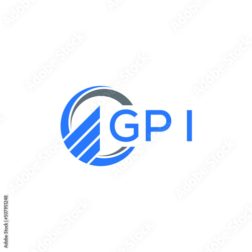 GPI Flat accounting logo design on white background. GPI creative initials Growth graph letter logo concept. GPI business finance logo design.