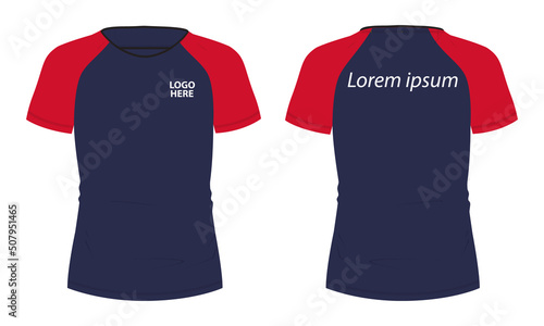 Short sleeve with short zip soccer cycling jersey Technical Flat sketch Vector Illustration template