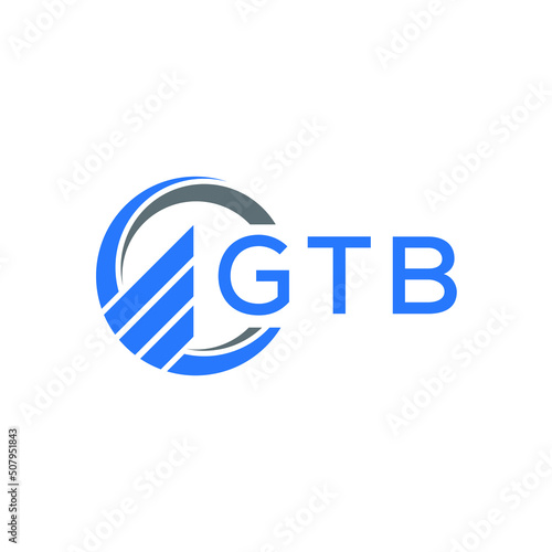 GTB Flat accounting logo design on white  background. GTB creative initials Growth graph letter logo concept. GTB business finance logo design. photo