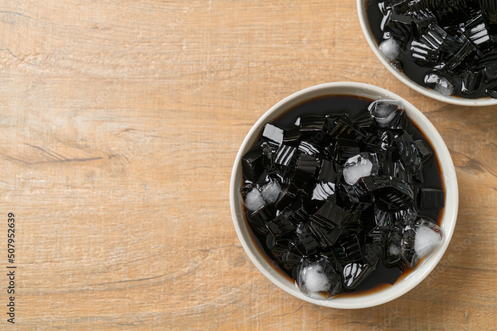 Black grass jelly with ice Black grass jelly with ice