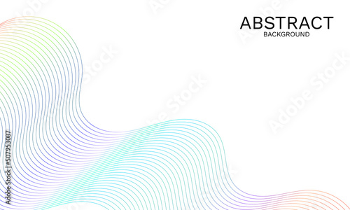colorful spectrum background or dynamic flowing vector wave lines isolated on white background