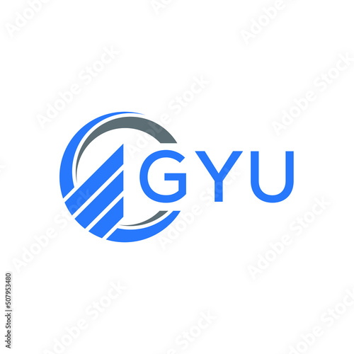 GYU Flat accounting logo design on white  background. GYU creative initials Growth graph letter logo concept. GYU business finance logo design. photo