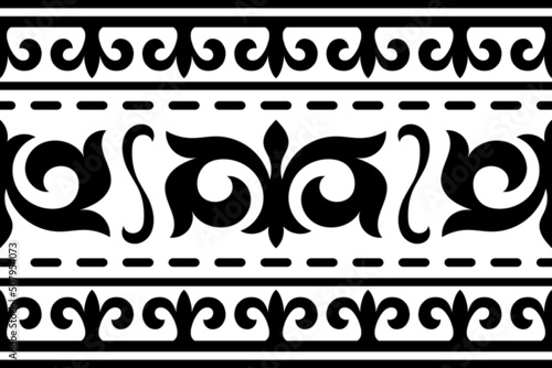 Seamless pattern. Ethnic background on the theme of Turkic art, vector design.