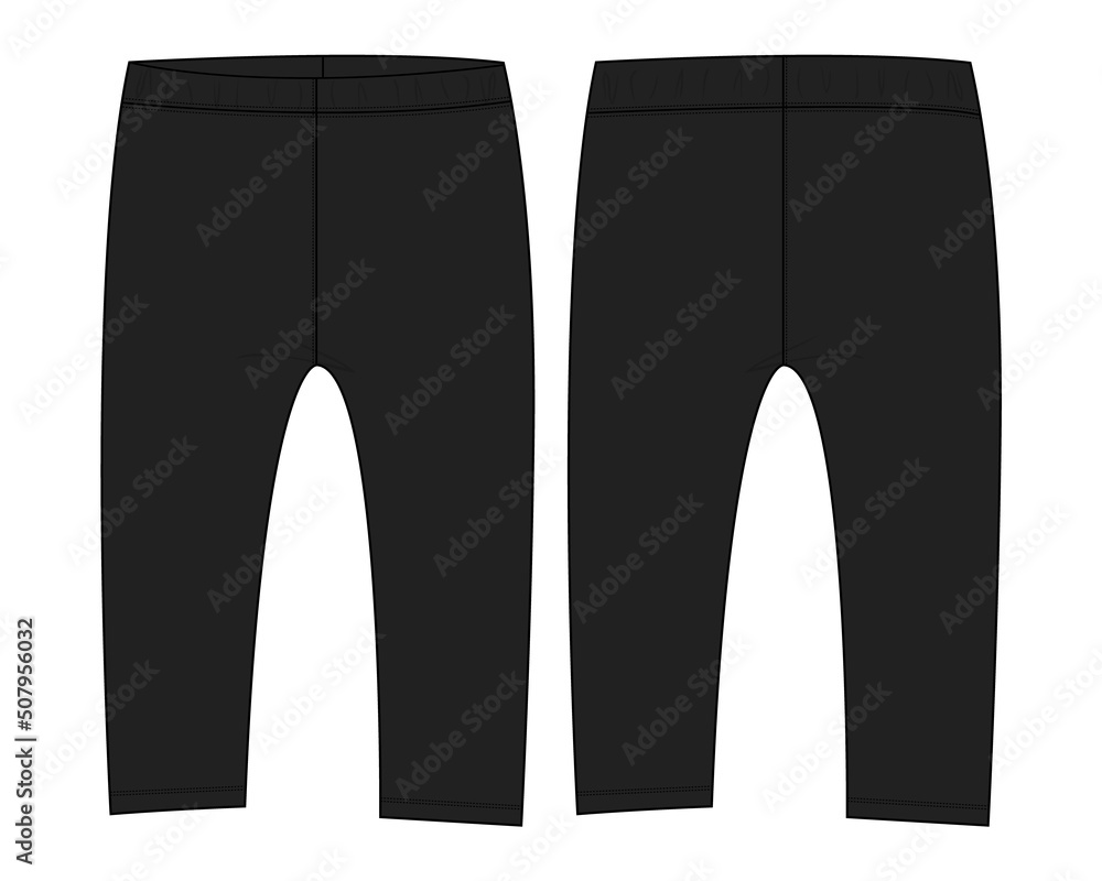 Trouser Pant for baby girls. technical Fashion flat sketch vector ...
