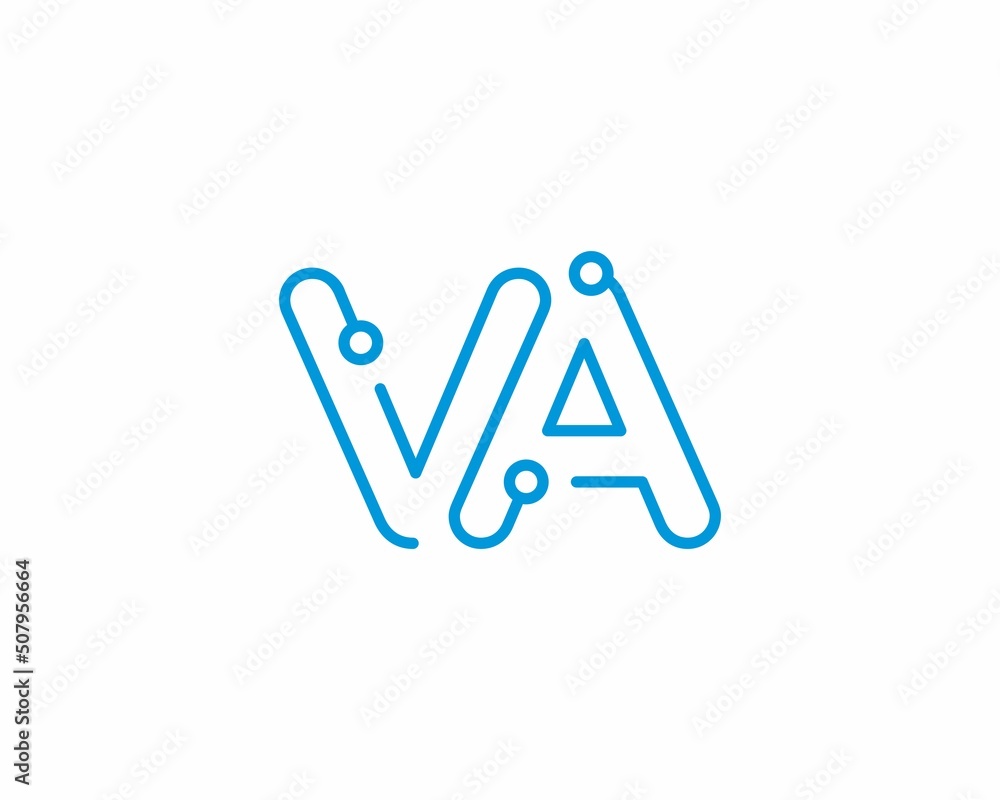 Abstract Letters VA Logo Design Template 001
