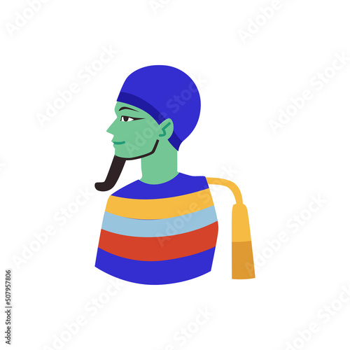 Portrait of Egypt god Ptah flat style, vector illustration