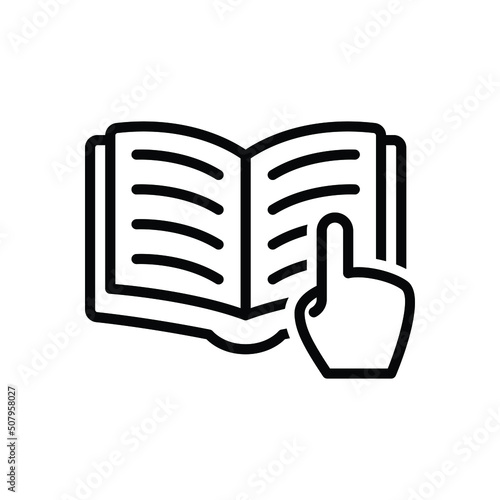 Reading book icon vector graphic illustration