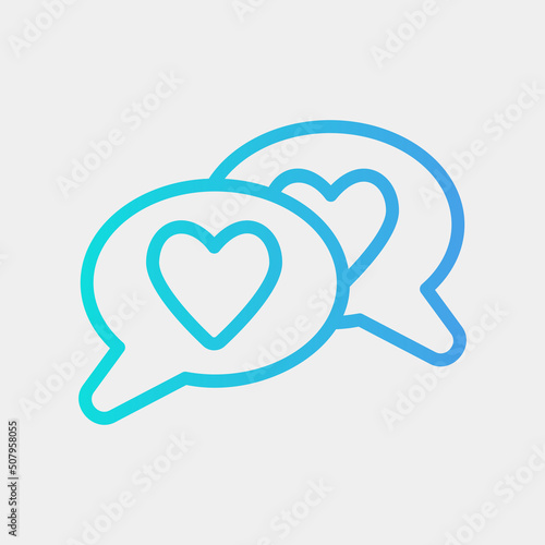 Love message icon in gradient style, use for website mobile app presentation