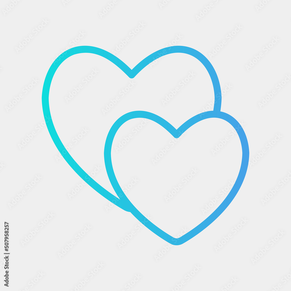 Hearts icon in gradient style, use for website mobile app presentation Hearts icon in gradient style, use for website mobile app presentation