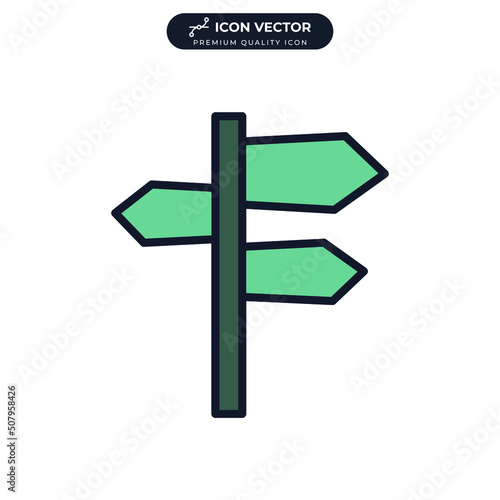 signpost. direction sign icon symbol template for graphic and web design collection logo vector illustration