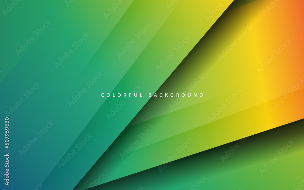 Abstract green gradient ovelap layer papercut background