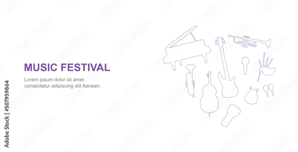 Musical Instruments Background Program Template radio background, music instrument, music vector background, music ...
