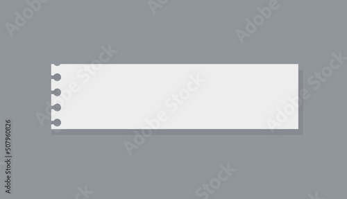 Piece of blank page from notebook realistic vector illustration isolated.