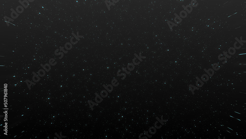 Blue star in space particle background 