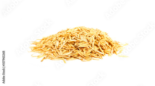 Fotografija Rice husk isolated on white background.