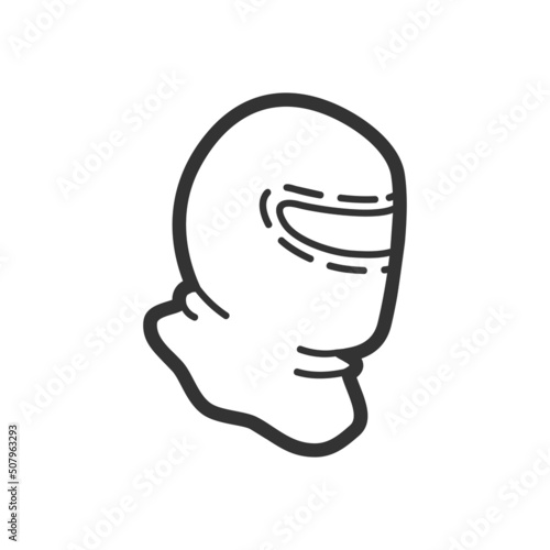 Head protection mask, vector flat paintball or airsoft icon