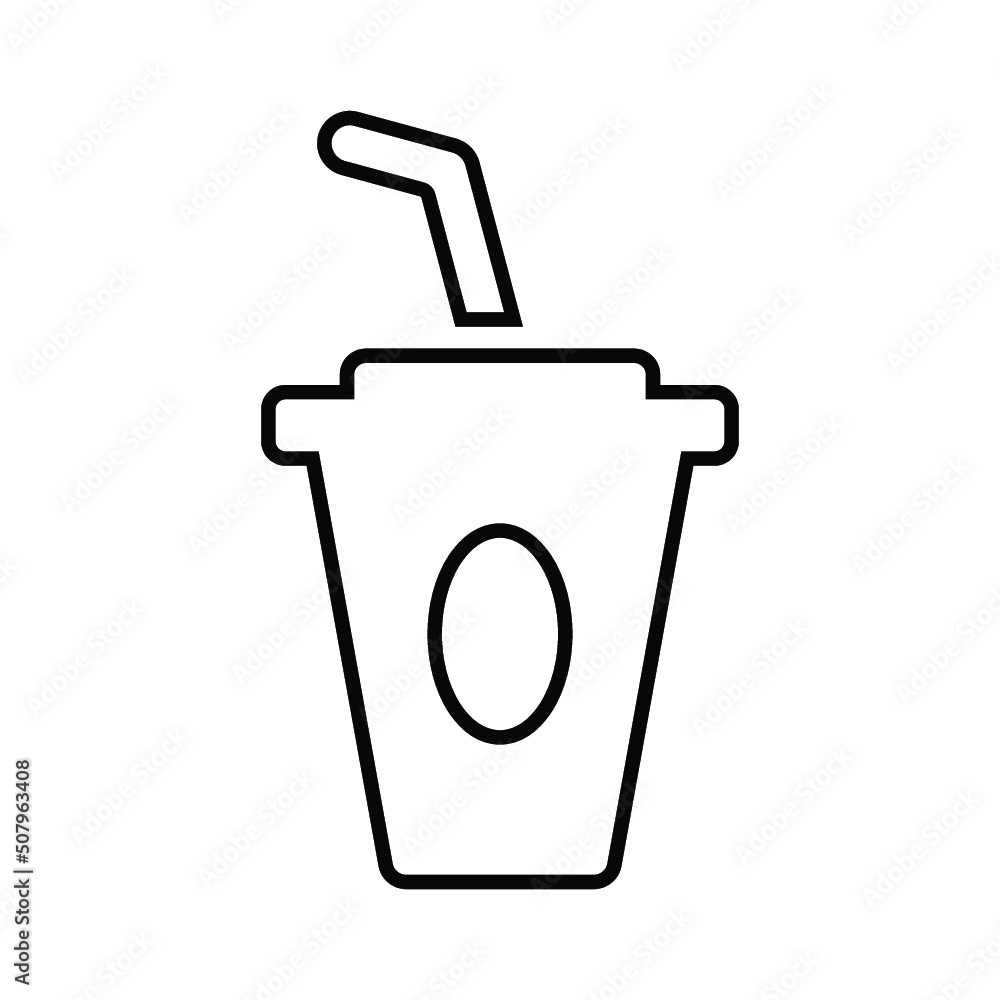Drink, glass, ice outline icon. Line art vector. Drink, glass, ice outline icon. Line art vector.