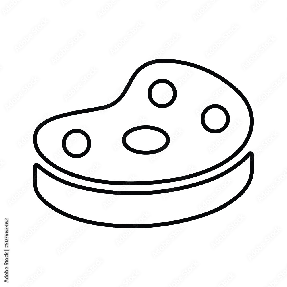 Eye, food, meat line icon. Outline vector. Eye, food, meat line icon. Outline vector.