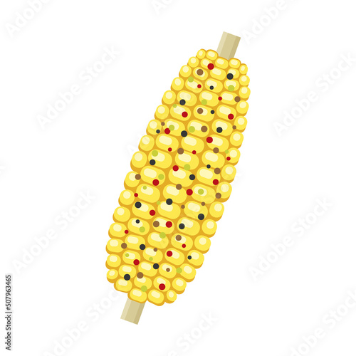 Mexican traditional food, corn color vector illustration