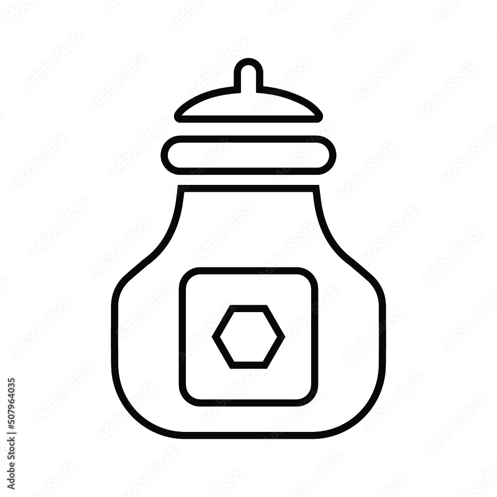 Food, pot, shaker outline icon. line art vector. Food, pot, shaker outline icon. line art vector.