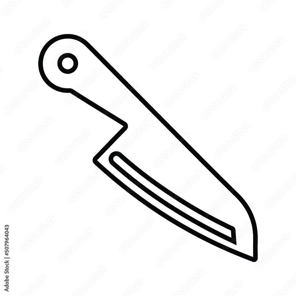 Kitchen, knife outline icon. Line art vector. Kitchen, knife outline icon. Line art vector.