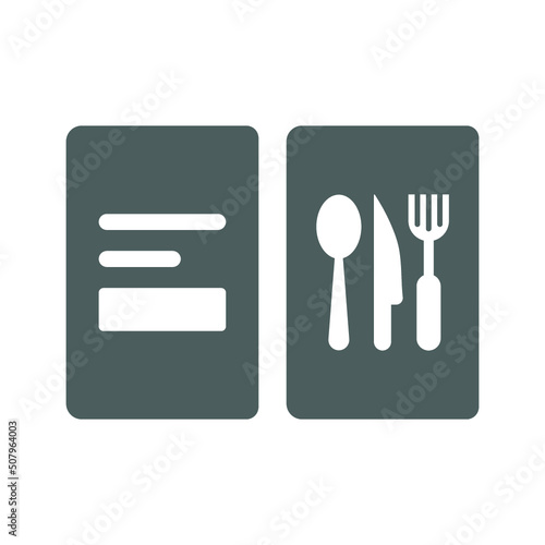 Food, knife, menu icon. Gray vector graphics.