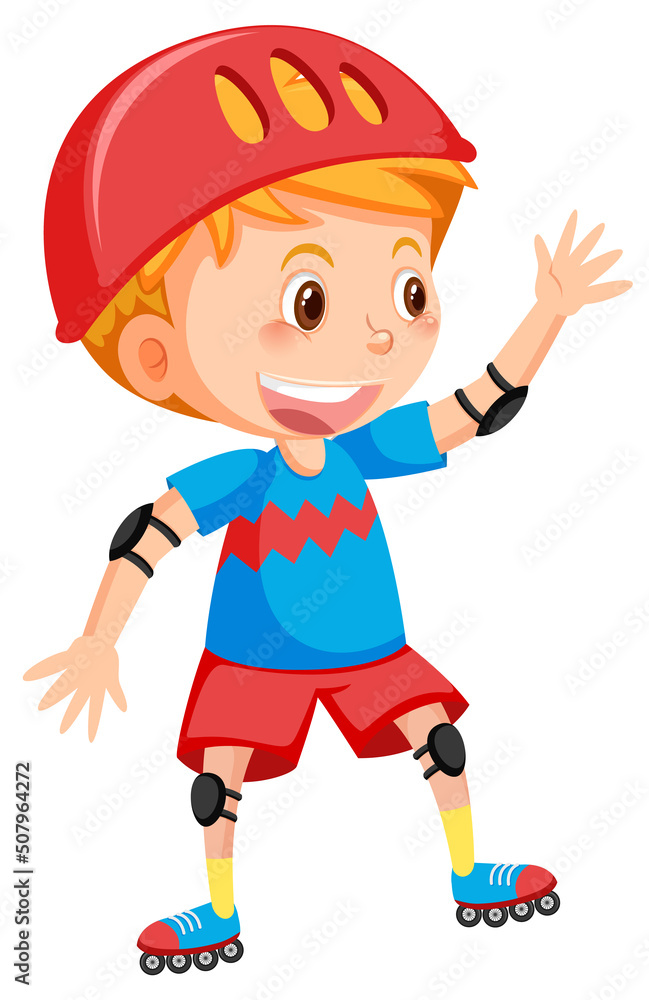 Cute boy on inline skates Cute boy on inline skates