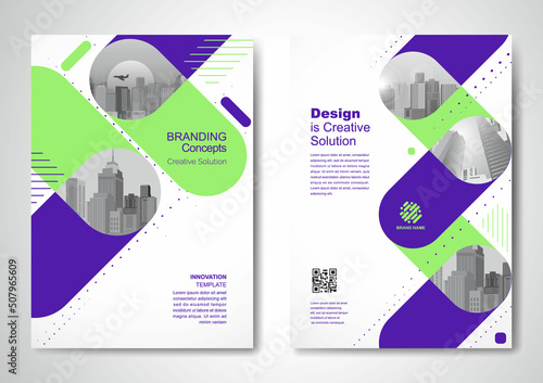 Template vector design for Brochure, AnnualReport, Magazine, Poster, Corporate Presentation, Portfolio, Flyer, infographic, layout modern with color size A4, Front and back, Easy to use.