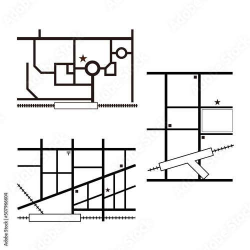City map illustration set - Vector