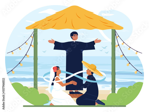 Mexican wedding traditional ceremony. Latin america bride