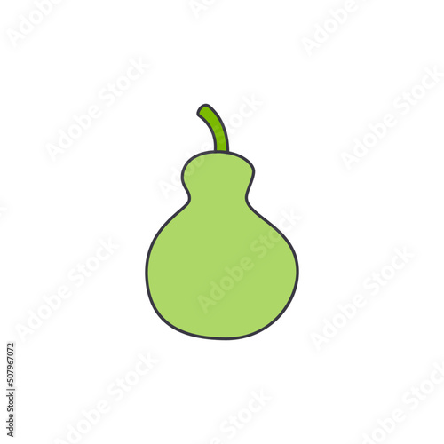 Bottle gourd icon in color, isolated on white background 