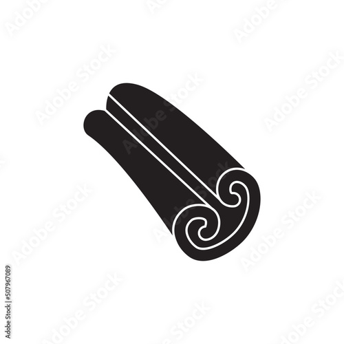 cinnamon icon in black flat glyph, filled style isolated on white background