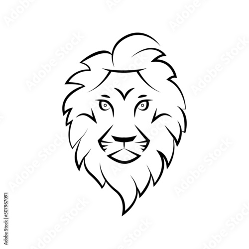 Lion icon outline symbol. Lion logo. Tattoo drawing muzzle of a lion