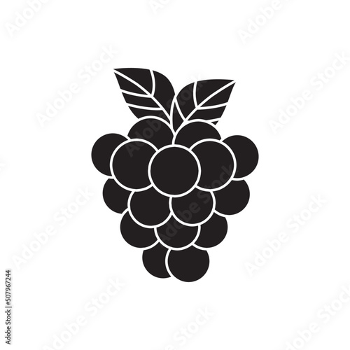 Blackberries icon in black flat glyph, filled style isolated on white background