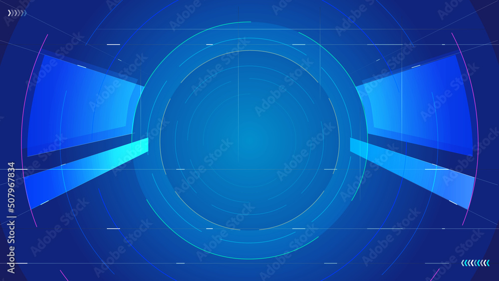 Tunnel future space background with vertical extension of dots, lines and planes