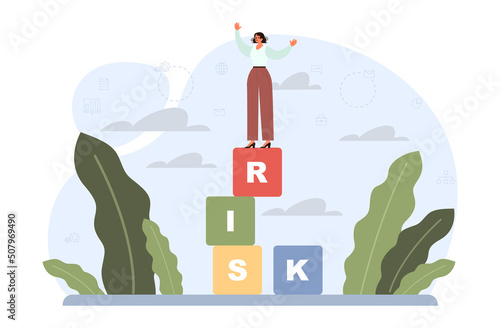 Business or life risk concept. Challenge, danger or difficulty to overcome.
