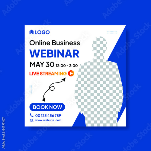 Webinar social media post design vector