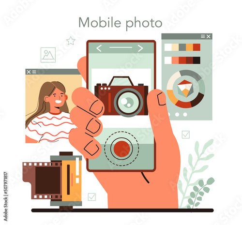 Photographer online service or platform. Professional photographer